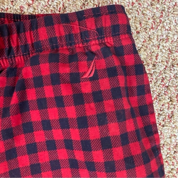 Nautica Mens Flannel Pajama Pants Red Black Gingham XL - Picture 5 of 8